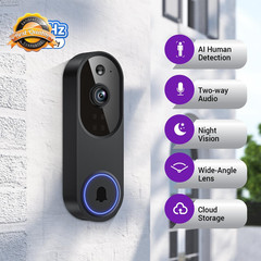 Smart WiFi Video Doorbell Camera 1080P AI Motion Night Vision Battery 2.4G