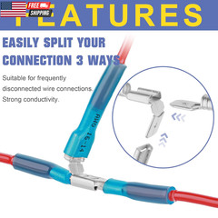 160Pcs Heat Shrink Spade Connectors,Awg 22-10 Female and Male Wire Connectors,Qu