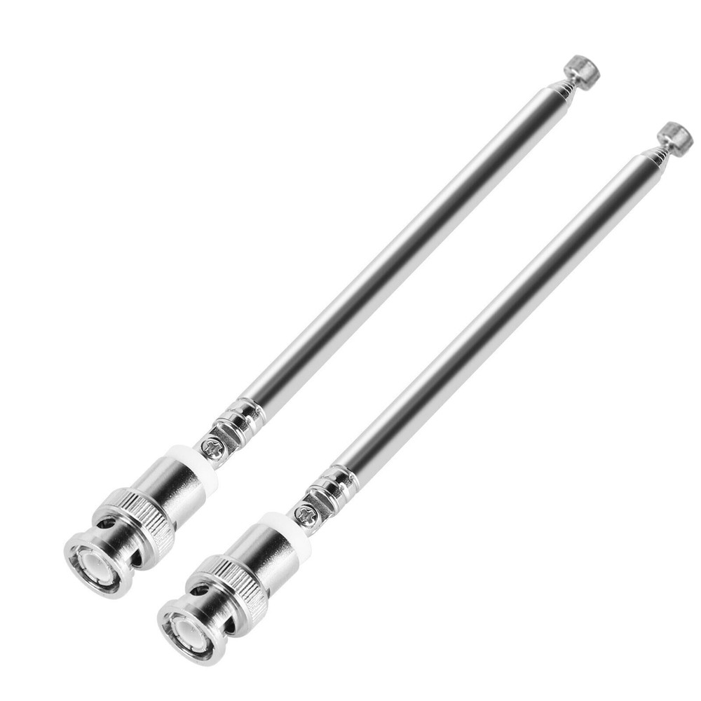 2Pcs 7 Sections VHF/UHF/AM/FM Radio Telescopic Antenna BNC Male Connector