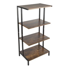 Rustic 4-Tier Media Stand for Record Player Stereo Bracket Country Style US