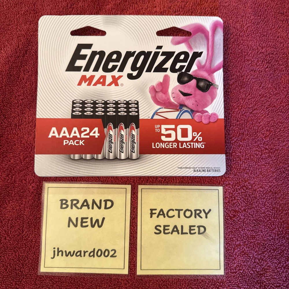 Energizer Max AAA Alkaline Batteries 24 Pack Exp. 12/2037 Factory Sealed