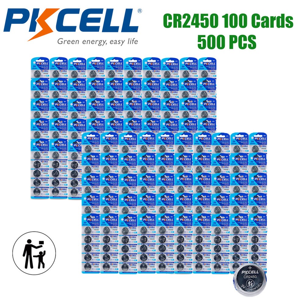 500pcs CR2450 CR 2450 3V Batteries Button Cell Coin Battery
