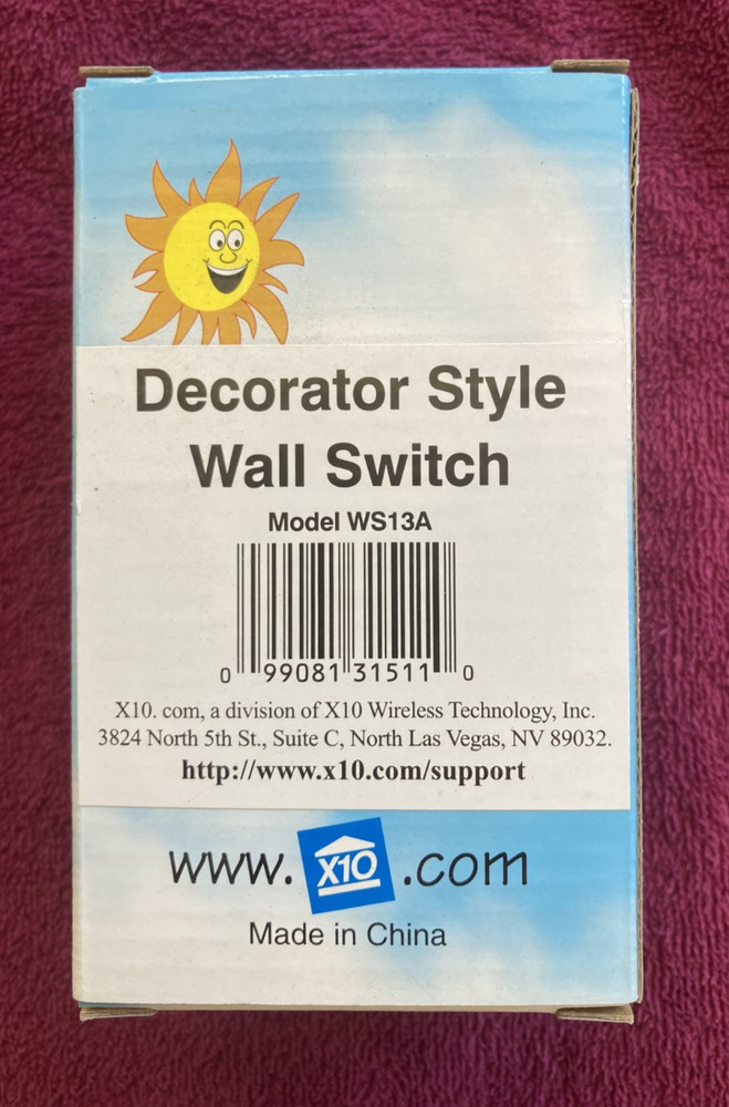 X10 WS13A Decorator Wall Switch – 120VAC 20A – 1800W