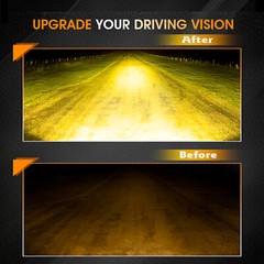 X2 5″ LED Work Light Bar Yellow Pod DRL Round Offroad Driving Truck ATV Fog Lamp