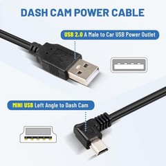 Car Dash Cam USB 2.0 to Mini USB Charging Power Cord For Pruveeo D30 D40 D90 C2