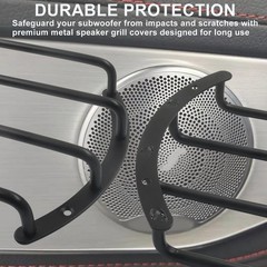 2PCS 10 Inches Speaker Grill Cover 4 Bars Metal Bar Grille Audio Grill