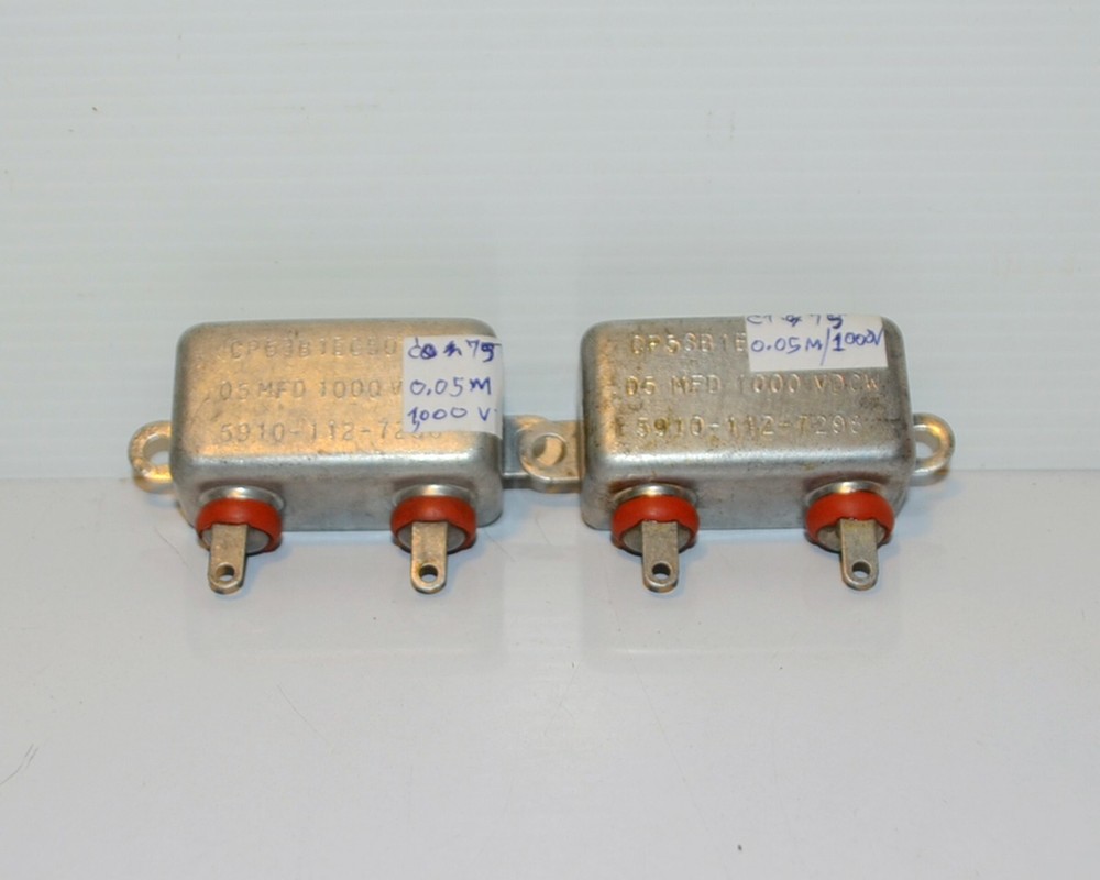 PAIR CP53B1EG50 POTTER OIL CAPACITOR 0.005 UF MFD 1000 VDC