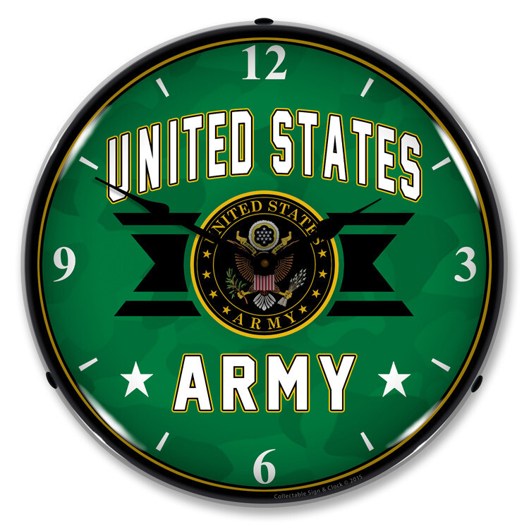 United States Army, Lighted Backlit LED Wall Clock Free Shipping