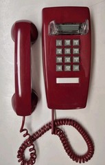 Red Cortelco 255447-VBA-20M Wall Phone Corded – Retro Push Button Phone A2