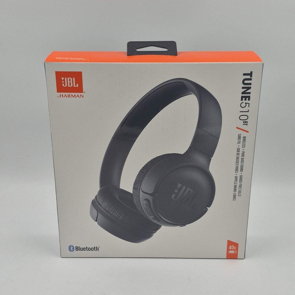 New JBL Tune 510BT Wireless Over-Ear Bluetooth Headphones Black