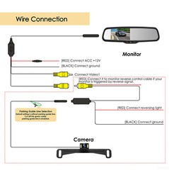 4.3″ Car Rear View Mirror Monitor with Bracket+Steel Backup Camera 12v For Car