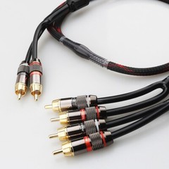 2 Male to 4 Male RCA Adapter HIFI Gold Plated RCA Splitter Audio Extension Wire