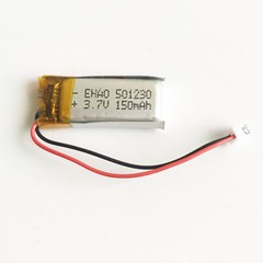 10 PCS 3.7V 150mAh 501230 Lipo Rechargeable Battery + JST 1.25mm 2pin Connector