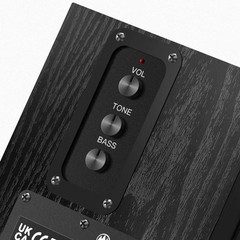 30W Powered Bookshelf Speakers with RCA Input for TV, PC, and Turntables