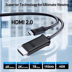 Cable Matters Unidirectional USB C to HDMI Cable – 10ft 4K@60Hz / 2K@144Hz