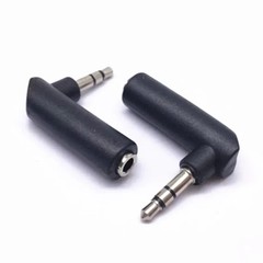 1pc 3.5mm 90-Degree Right-Angle Audio Adapter – Stereo Extension Plug