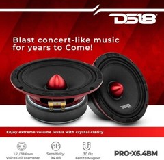 4 DS18 PRO-X6.4BM 2000 Watt 6.5″ Midrange Speakers Bullet Car Loudspeakers 4 Ohm