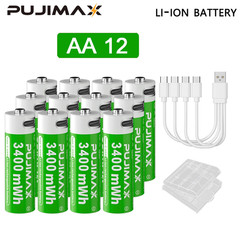 1.5V AAA/AA 3400Mwh 1100Mwh Rechargeable Battery USB Type-C Rechargeable Li-Ion