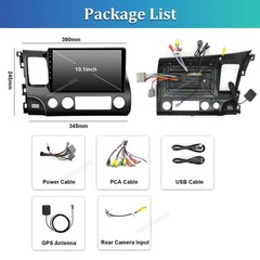 For Honda Civic 2006-2011 Apple CarPlay Android 15 Car Stereo Radio GPS WiFi RDS