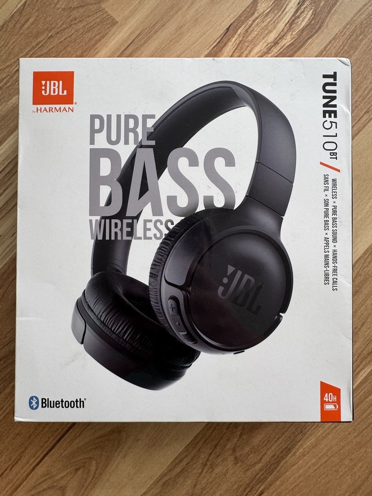 JBL by Harman Tune 510BT Wireless Bluetooth Headphones (Black) – New Sealed