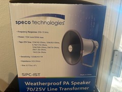 Speco Technologies SPC-15T Weatherproof PA Horn Speaker 70/25V Line Transformer