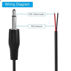 Versatile 6ft Braided 3.5mm Male Mono Cable for Speakers and Scanners