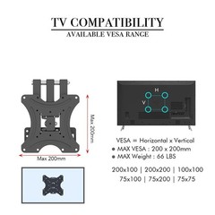Full Motion Articulating TV Wall Mount for 12″-42″ LED/LCD TV Monitor Adjustable