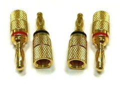 4pc Audio Gold Plated Speaker Wire Connector Banana Plug Jack Open End Home Car