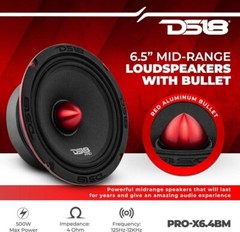 4 DS18 PRO-X6.4BM 2000 Watt 6.5″ Midrange Speakers Bullet Car Loudspeakers 4 Ohm