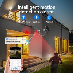 5G Security 4-Cam Kit Solar Security Cameras Wireless Outdoor 360° with Monitor