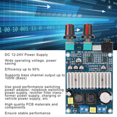 100W Digital Amplifier Board Subwoofer Amp Module for DIY Speaker 12 to 24V Powe