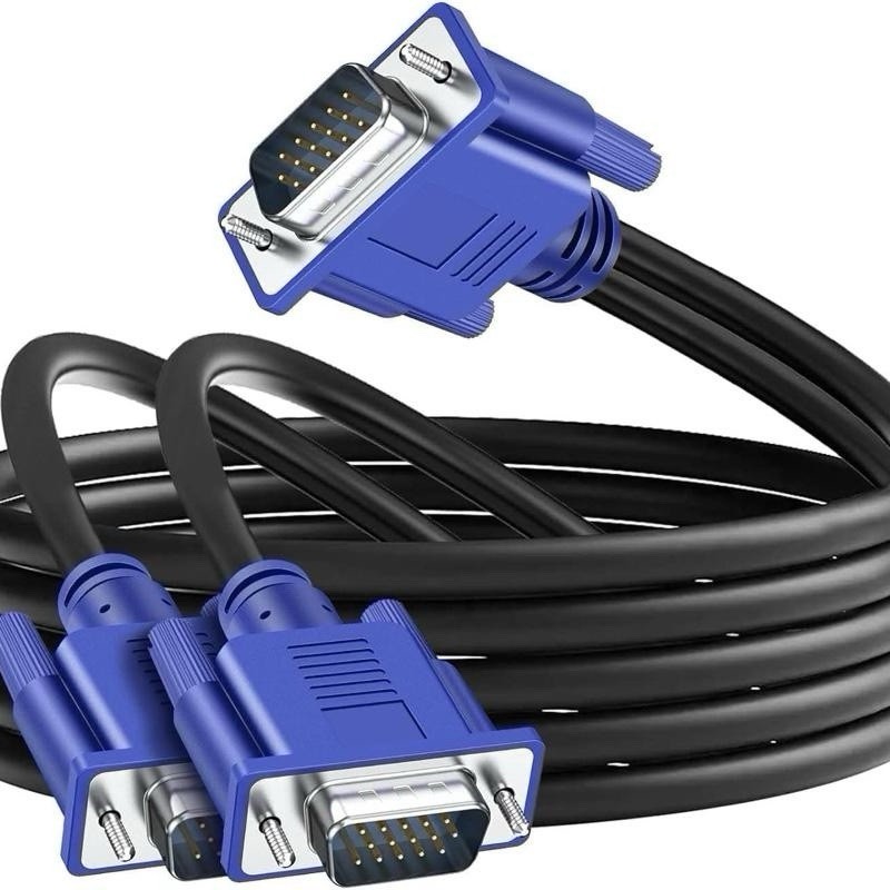 VGA/SVGA 1:2 Splitter Cable VGA Male D-Sub to Dual VGA Male about 8 in longBlack