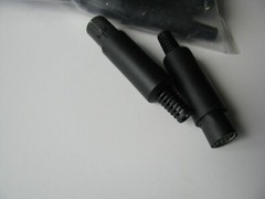 8 pin Female Mini DIN In-Line Plug Jack Cable S-Video Connector w/ Plastic Boot