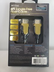 HDMI FIBER CABLE/CORD 6FT TANGLE FREE HIGH SPEED W/ETHERNET 1080P 3D VIDEO 24KT