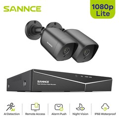 SANNCE 5IN1 4CH DVR CCTV Outdoor 1080P IR Security Camera System Human Detection
