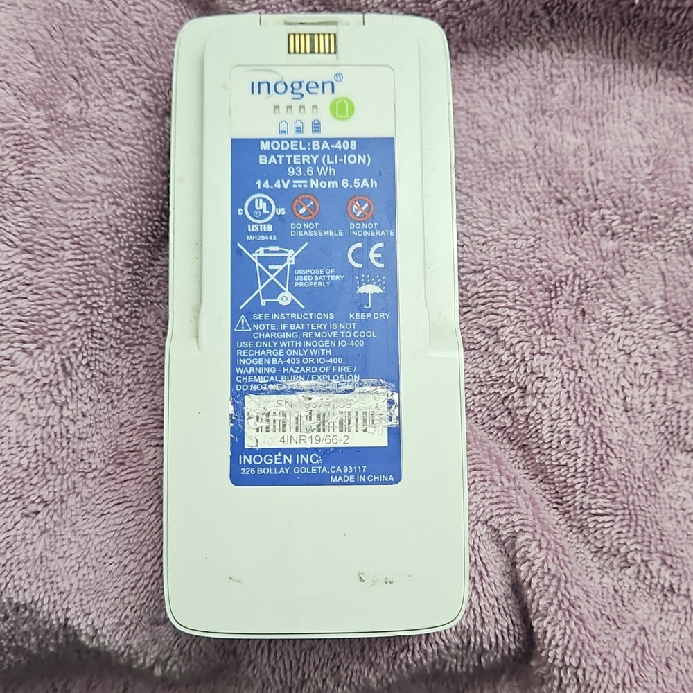 Inogen BA-408 Li-Ion Battery 14.4V 6.5Ah with Mains Charger High Drain