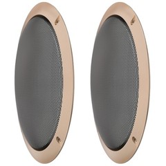 2Pcs Metal ABS Speaker Grill Covers for Car Audio with Golden Round Mesh