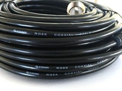 50 ft RG8X coax coaxial UHF PL-259 connectors amateur ham CB radio antenna cable