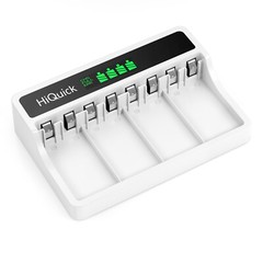 HiQuick 4pcs 9V Rechargeable Batteries w/ LCD Charger for 9V NiMH NiCD Li-ion