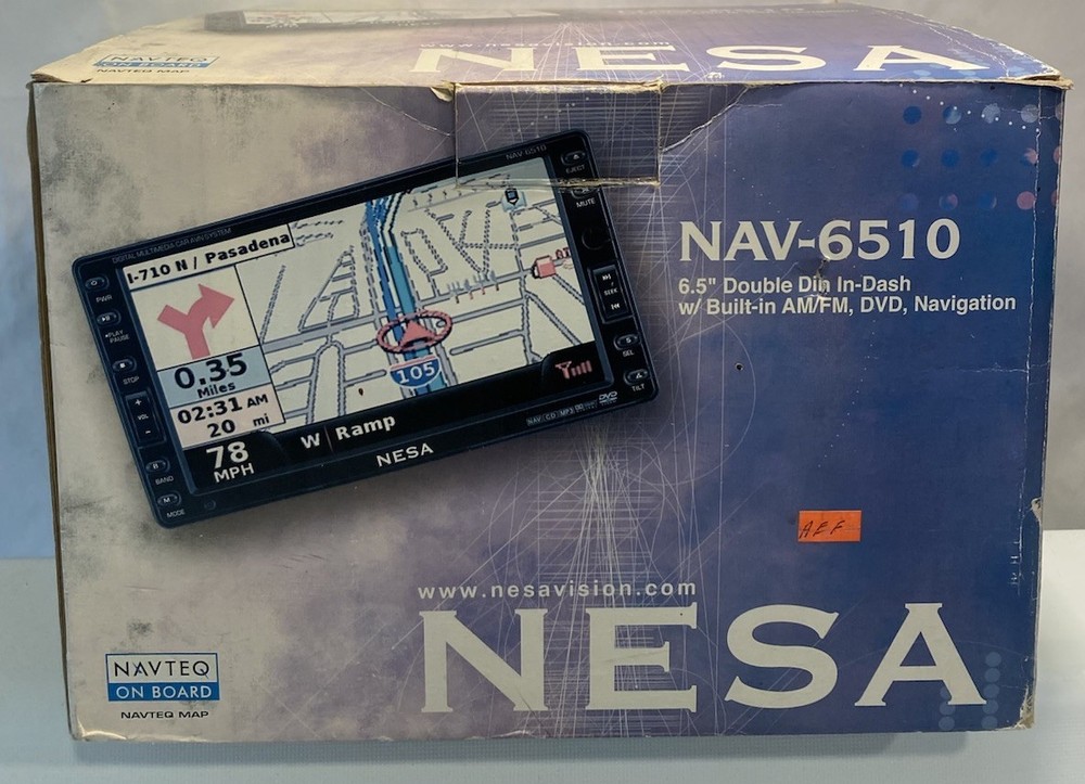 VTG NOS Nesa NAV-6510 6.5” Double Din In Dash Built In AM/FM DVD Navigation HTF