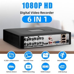 8 Channel 8CH 6-in-1 DVR 1TB Hard Drive Ready To Plug Play CCTV Recorder