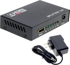 HDMI Splitter 1 in 4 Out HDMI Video Splitter Duplicate/Mirror Screen Monitor HD