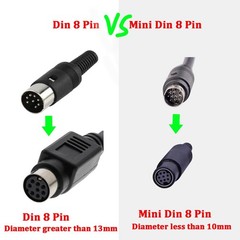 3M 9.8 FT Mini DIN 8 Pin Male To Bare Wire End Adapter Cable MD8 Connector