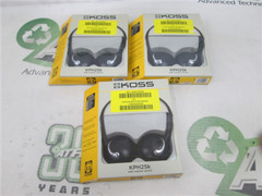 KOSS KPH25K Over Ear Headphones 3.5mm Stereo 32 Ohms In-Line Volume Lot of 3