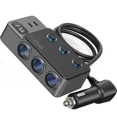 8 in1 Car Charger Cigarette Lighter Splitter Adapter Fast USB/C Socket QC PD 30W