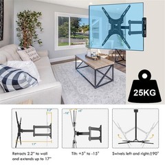 FULL MOTION LCD LED TV WALL MOUNT BRACKET SWIVEL TILT 26 32 36 37 40 42 46 50 55