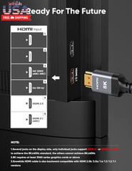 10K 8K HDMI 2.1 Cable 2-Pack 6.6FT, Certified 48Gbps Ultra High Speed Slim HDMI