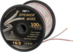 50 Ft. Spool High Performance 16 Gauge Speaker Wire, Oxygen Free Pure Copper – U