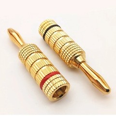 8PCS 24k Gold Plated Speaker Banana Plugs-Closed Screw Type HIFI audio Cable