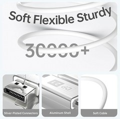 DisplayPort 2.1 Cable Fiber Optic 50ft[16K@60Hz,8K@120Hz,4K@240Hz]40Gbps Gaming